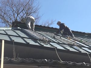 屋根上部侵入口・網張り