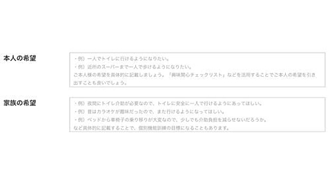 3 5本人 家族の希望の書き方と記入例 八尾市の半日型 機能訓練重視型 デイサービス フラワー